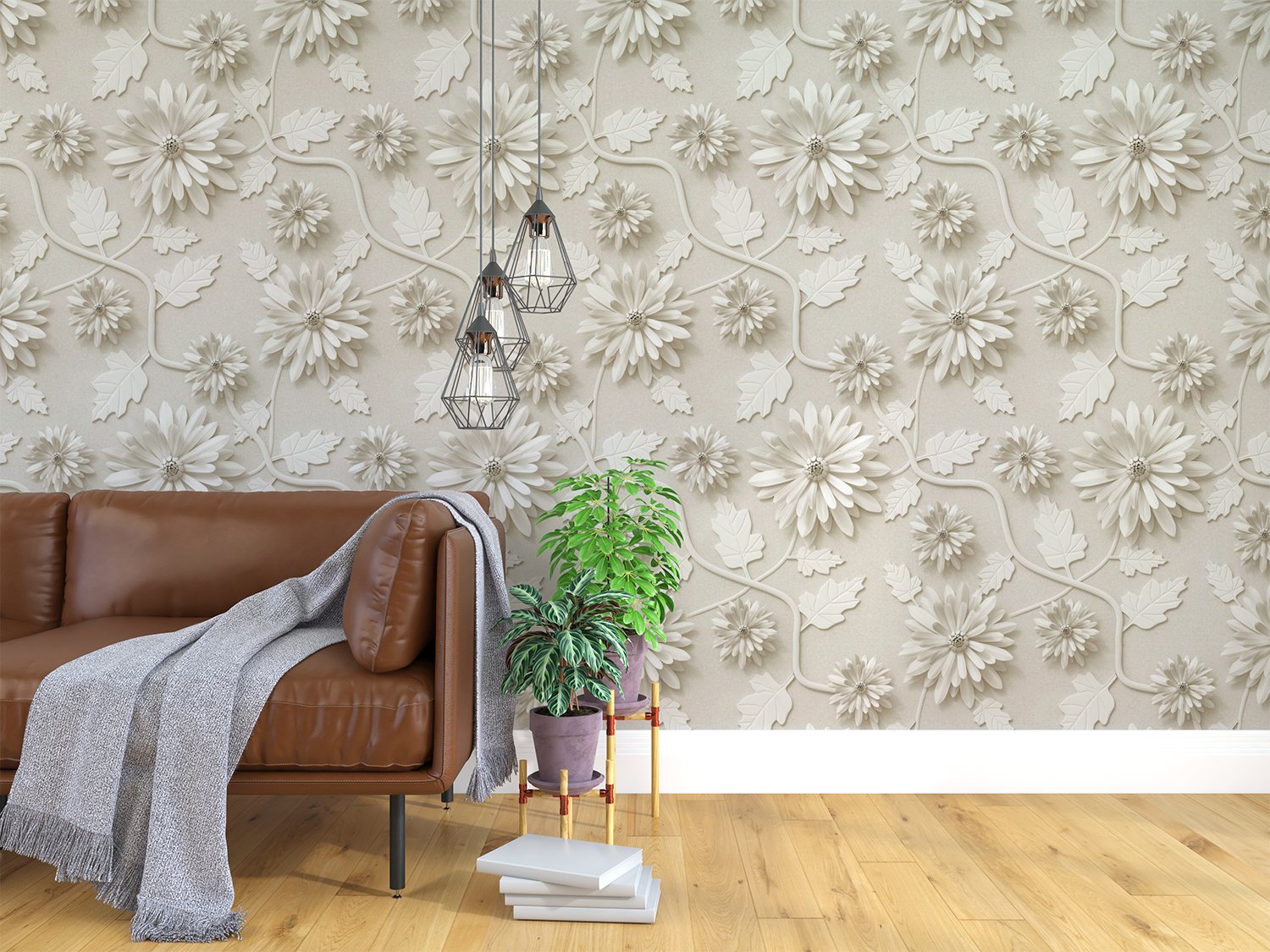 3d white flower self adhesive wallpaper decorative masterpiece for home decor
